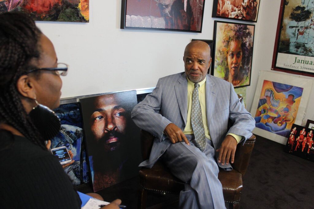 CEO Tasion Kwamilele with Motown CEO Barry Gordy